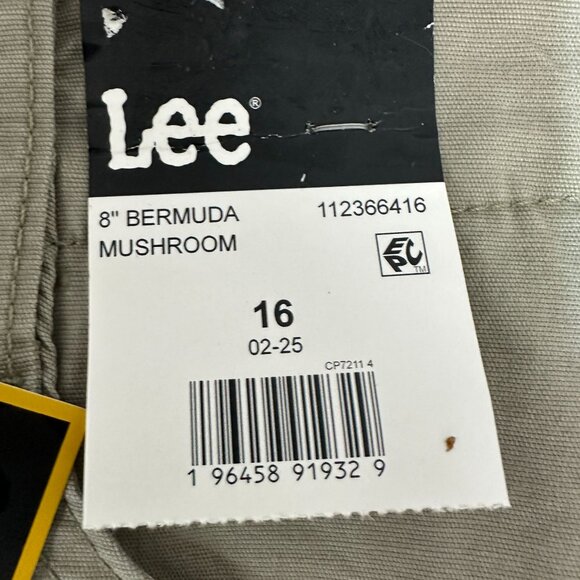 Lee Womens Bermuda Shorts Size 16 Mushroom Beige Casual Stretch Cotton Blend - Picture 3 of 10